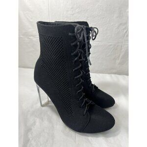 Cuccoo Everyday Collection Knit Detail Lace Up Design Chunky Sock Boots size 9